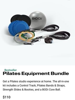 Pilates Equipment Bundle - Gray Core Ball with Multi-Color Bands